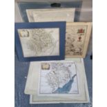 Folio of original unframed maps: road maps, a New Map of the Principality of Wales by John Cary