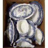 Box of Booths England 'Canterbury' design dinnerware to include: lidded tureens, plates, sauce boats