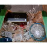 Box of assorted glassware, Webb Corbett etc. (B.P. 21% + VAT)