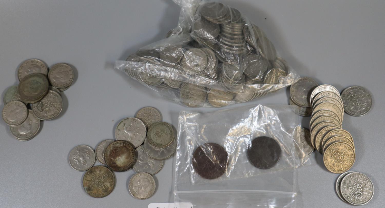 Assorted GB coinage, mostly post 1947 and odd foreign coins. (B.P. 21% + VAT)