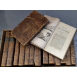 Box containing 15 leather bound hardback volumes marked 'Buffon's Natural History' to the spines;
