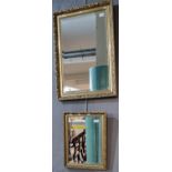 Two gilt framed rectangular wall mirrors with bevelled plates, the largest 76x54cm approx. (2) (B.P.