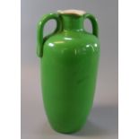 Late 19th/early 20th Century Doulton stoneware green ground two handled jug or vase with double