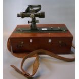 World War II military surveyor's scope No. 34016. In original mahogany box. (B.P. 21% + VAT)