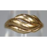 9ct gold ring. Ring size N. Approx weight 2.1 grams. (B.P. 21% + VAT)