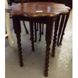 Early 20th century oak barley twist lamp table. (B.P. 21% + VAT)