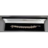 Pretty silver charm type bracelet set with gilt hearts. Brookes & Bentley box. (B.P. 21% + VAT)