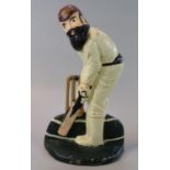 Painted cast metal doorstop in the form of the cricketer W.G Grace. (B.P. 21% + VAT)