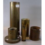 Collection of brass trench shell cases. (5) (B.P. 21% + VAT)