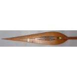 20th century painted hardwood, probably tribal paddle. (B.P. 21% + VAT)