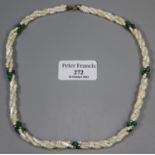 Mother of Pearl and bead necklace. (B.P. 21% + VAT)