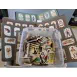 Cigarette cards selection in various albums and loose in plastic box, many 100s, wide range of