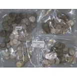 Approximately 90 silver threepenny pieces. (B.P. 21% + VAT)