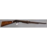 Vintage and distressed break action top loading air rifle, un-named. Over 18s only. (B.P. 21% + VAT)