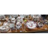 Two trays of Mason's Ironstone 'Mandalay' design items to include: ginger jars and covers, trinket