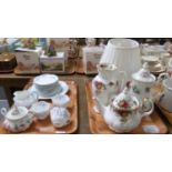 Two trays of China: one tray with Shelley ‘Blue Rock’ part tea ware: three teacups, six saucers,