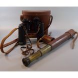Two draw brass military telescope, marked 'Comet (C&S)', 20x20 x - 35x 'ENBEFCO London', made in