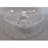 Large glass star cut design pedestal fruit bowl. 30cm diameter approx. (B.P. 21% + VAT)
