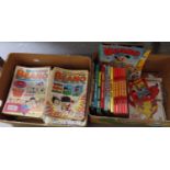 Box of ‘The Beano’ Comics predominantly or exclusively from the 1990s, together With a box of ‘