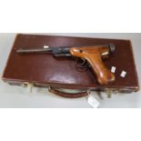 Czechoslovakian Slavia ZVP .177 break barrel air pistol, made in 1960 in leather case. (B.P. 21% +