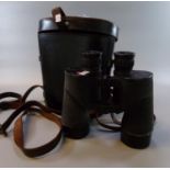 Pair of WWII Canadian 7x50 binoculars marked 'REL/Canada 1945' in leather carrying case. (B.P. 21% +