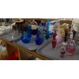 Three trays of mainly glassware to include: various vases; Swedish glass, coloured glass, Murano