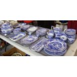 Six trays of Spode 'Italian' dinner ware: seven dinner plates, seven side plates, eight shallow