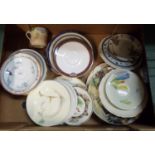 Box of Royal Doulton miscellaneous plates: 'Coppice', collectors plates, 'Pompadour', 'Spindrift'