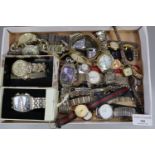 Tray of assorted modern ladies and gents wristwatches, to include: Jaguar, Limit, Lorus etc. (B.P.