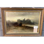 (British School, late 19th/early 20th century), Caernarvon Castle from the Menai Straits, oils on