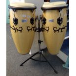 Pair of 'Toca Conga' percussion drums and stand. 'Player's Series'. (B.P. 21% + VAT)