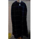 Lady's long woollen vintage (60's/70's) plaid check cape. (B.P. 21% + VAT)