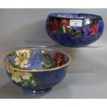 Royal Doulton pedestal floral fruit bowl together with another multicoloured painted floral and