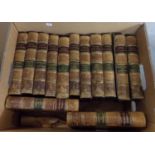 Antiquarian books: box of various volumes of 'The National Encyclopedia' with marbled boards and