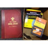 Box of books to include: 'The Handy Royal Atlas' W & A.K Johnston Ltd 1908, 'Salesmanship made