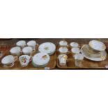 Two trays of china to include: a tray of Taylor & Kent Longton floral teaware and a tray of