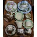 Tray of various Royal Doulton English fine bone china to include: a trio with tree design, 'Glamis