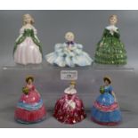 Collection of Carlton Ware and Royal Doulton figurines, to include: 'Penny', 'Belle', 'Rosebud
