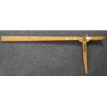 Vintage horse measurer folding hinged rule/stick with spirit level. (B.P. 21% + VAT)