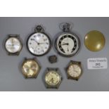 A collection of assorted vintage pocket watches and gents wristwatches, various. (6) (B.P. 21% +