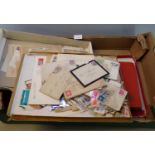 Box with All World selection of stamps in old albums, stockbooks plus loose stamps ans covers. (B.P.