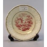 19th century Swansea Cambrian pottery transfer printed rural scenes dish. 16cm diameter approx. (B.