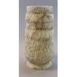 Archaic design carved alabaster vase. 28cm high approx. (B.P. 21% + VAT)