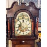19th century Welsh mahogany eight day long case clock by J Jones of Pwllheli, having broken swan