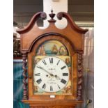 19th century eight day mahogany "rocking ship " long case clock by T Webb of Newquay, having