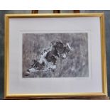 After Sir John 'Kyffin' Williams KBE (Welsh 1918-2006), crouching sheepdog, limited edition