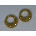 A pair of 18ct gold greek hoop earrings. Clip fittings. Approx weight 18 grams. (B.P. 21% + VAT)