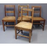 Harlequin set of early 19th Century Welsh oak bar back chairs, together with a similar bobbin and