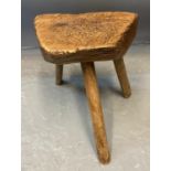 Primitive sycamore topped milking stool. (B.P. 21% + VAT)