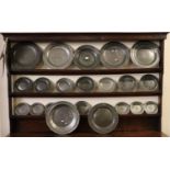 Collection of various, mainly 19th Century, pewter plates of varying size, some with marks and touch